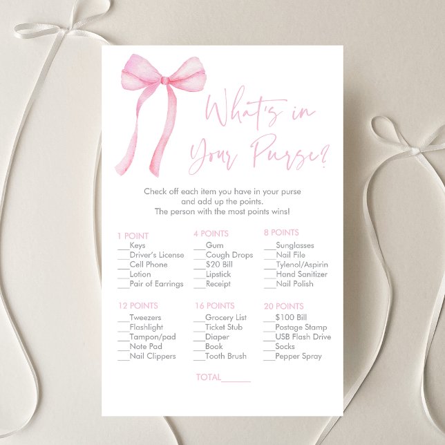 Rosa Bow Coquette What's in your Purse Game (Skapare uppladdad)