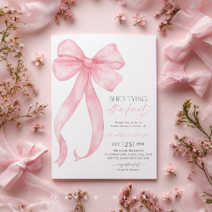Rosa Bow Corquette Gifter sig Möhippa Inbjudningar