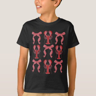 Rosa Bow Cute Coquette Kräftor Y2k Clean Girl Aes T Shirt