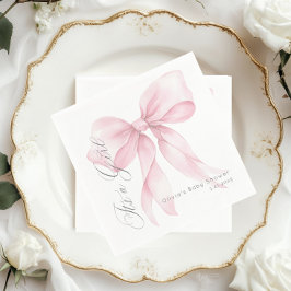 Rosa Bow Det är en babydusch. Pappersservett