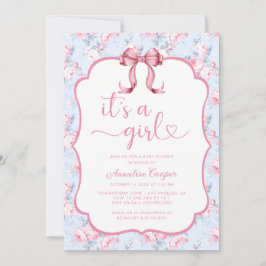 Rosa Bow.. Det är en liten babystötare Inbjudningar