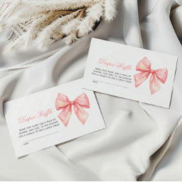  Rosa Bow Diaper Raffle Tilläggskort