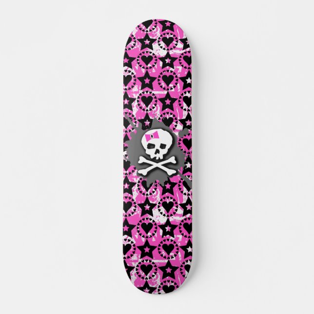 Rosa Bow Döskalle skateboard (Framsida)