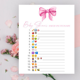 Rosa bow duscha emoji Pictionary-spel