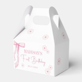 Rosa Bow-Elegant 1:a födelsedag Presentaskar