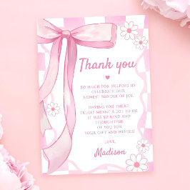 Rosa Bow Elegant Birthday Tack Kort