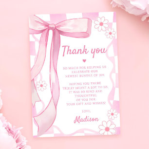 Rosa Bow Elegant Birthday Tack Kort