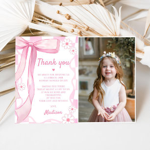 Rosa Bow Elegant Birthday Tack Kort