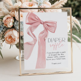 Rosa Bow Elegant Coquette Diaper Raffle Poster