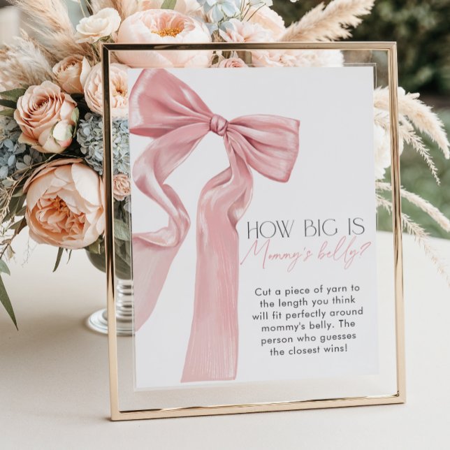 Rosa Bow Elegant Coquette How Big is Mamma's Belly Poster (Skapare uppladdad)