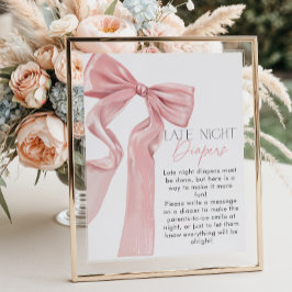Rosa Bow Elegant Coquette Late Night Diables Poster