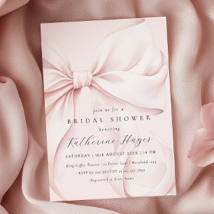 Rosa Bow Elegant Möhippa Inbjudningar