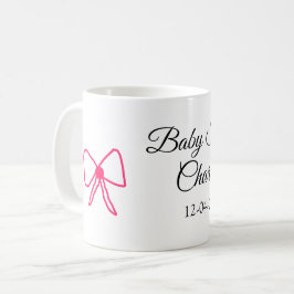 ROSA BOW ENMPLE BABY SHOWER ADD NAMN DATE MINIMIMY KAFFEMUGG