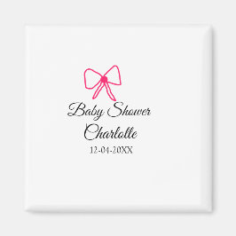 ROSA BOW ENMPLE BABY SHOWER ADD NAMN DATE MINIMIMY MAGNET