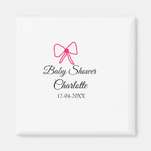 ROSA BOW ENMPLE BABY SHOWER ADD NAMN DATE MINIMIMY MAGNET