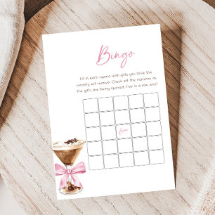 Rosa Bow Espresso Martini Baby Shower Bingo Spel