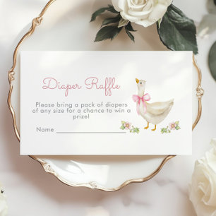 Rosa Bow Fånig goose Diaper raffle biljett Tilläggskort