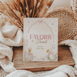 Rosa Bow-Fåniget Goose Coquette Favoriter och Trea Poster