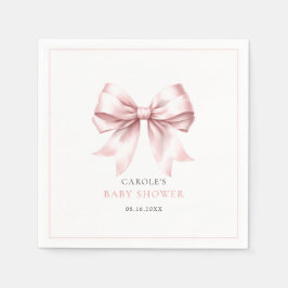 Rosa Bow Flicka Elegant Baby Shower Napkins Pappersservett