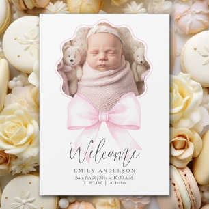 Rosa Bow Flicka Photo Birth Notice