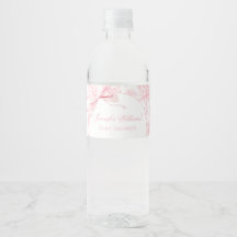  Rosa Bow Flicka Shower Vattenflaska Label