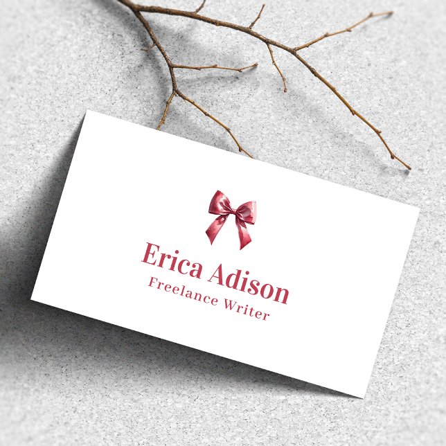 Rosa Bow för Coquette Ribbon QR-kod Visitkort (Skapare uppladdad)