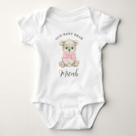 Rosa Bow för rutor för ruttvattensfärg Baby T Shirt