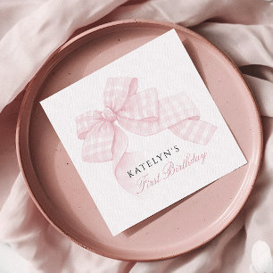Rosa Bow första födelsedag Pappersservett