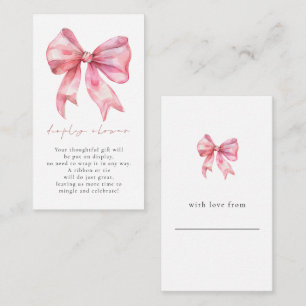 Rosa Bow Gift-Märkre på Visningen Baksida Baby Tilläggskort