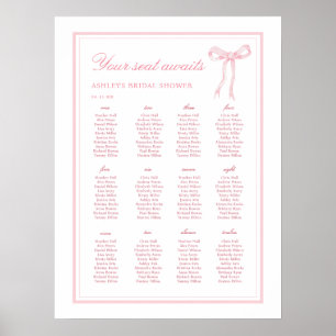 Rosa Bow Gifter sig 12 Bord sittdiagram Poster