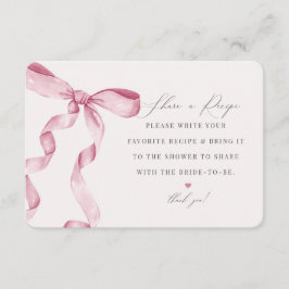 Rosa Bow Gifter sig en Recept-infogning Tilläggskort
