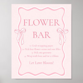 Rosa Bow Gifter sig Möhippa Flower Pub Poster