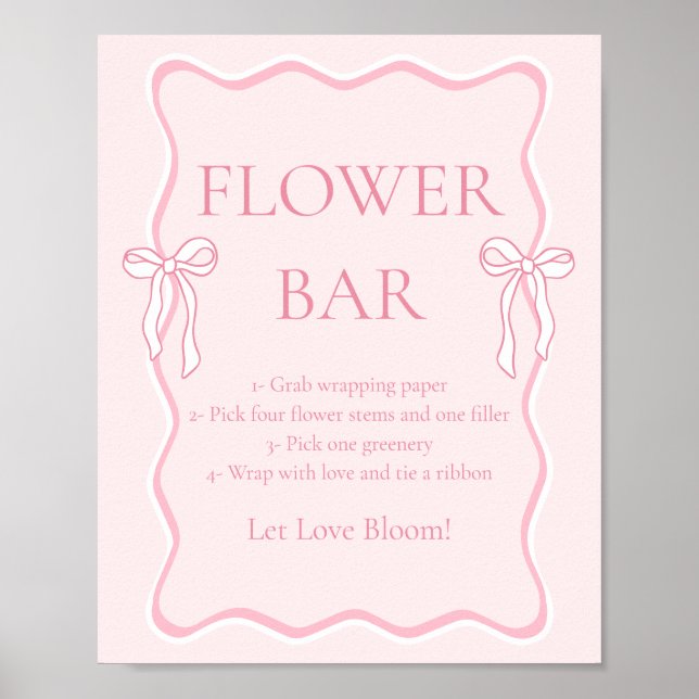 Rosa Bow Gifter sig Möhippa Flower Pub Poster (Framsidan)