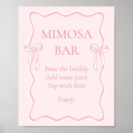 Rosa Bow Gifter sig Möhippa Mimosa Pub Poster