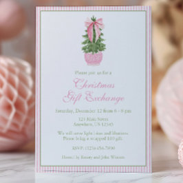Rosa Bow Ginger Burk Julgran Party Inbjudningar