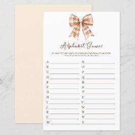 Rosa Bow Girl Baby Shower Alphabet