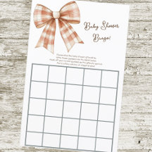Rosa Bow Girl Baby Shower Bingo