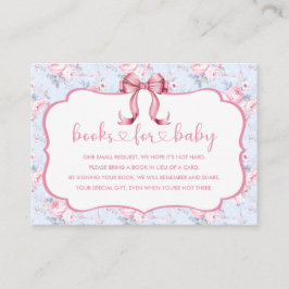 Rosa Bow Girl Baby Shower Bokar för Baby Tilläggskort