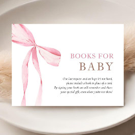 Rosa Bow Girl Baby Shower Bokar för Baby Tilläggskort