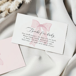 Rosa Bow Girl Baby Shower Bokar för baby Tilläggskort