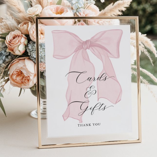 Rosa Bow Girl Baby Shower Cards and Gifts Poster (Skapare uppladdad)