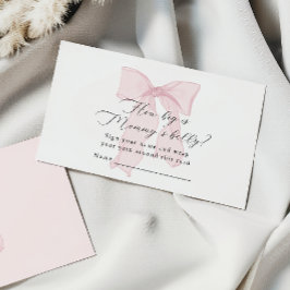 Rosa Bow Girl Baby Shower Hur stor är Mammans buk? Tilläggskort