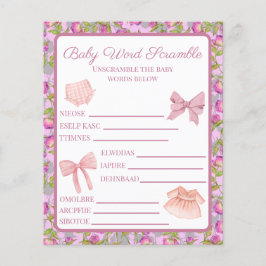 Rosa Bow Girl Baby Shower Ord Scramble