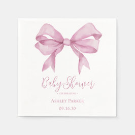Rosa Bow Girl Baby Shower Pappersservett