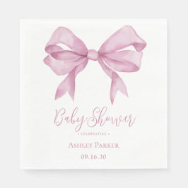 Rosa Bow Girl Baby Shower Pappersservett