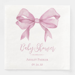Rosa Bow Girl Baby Shower Pappersservett