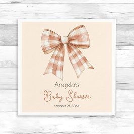 Rosa Bow Girl Baby Shower Pappersservett