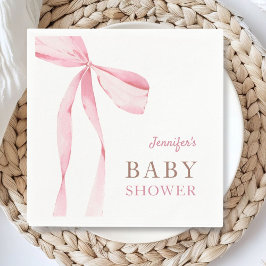 Rosa Bow Girl Baby Shower Pappersservett