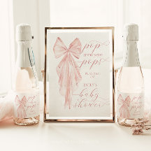 Rosa Bow Girl Baby Shower poppar det när hon hoppa