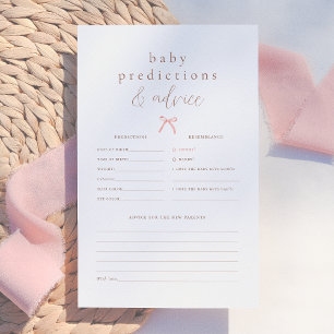 Rosa Bow Girl Baby Shower Predence & Advice Game